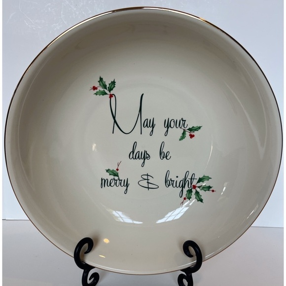 Lenox American by Design Holiday Bowl “May Your Days Be Merry and Bright” - Picture 1 of 5